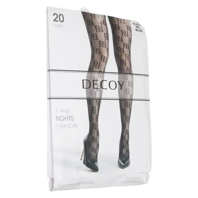 Nylonstrumpfhose (Schwarz) von Decoy Baumwolle, Elasthan, Polyamid