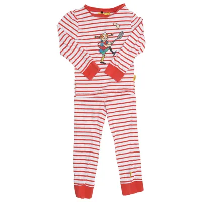 Pajamas (Red, White) from Åhléns Kids Cotton, Elastane