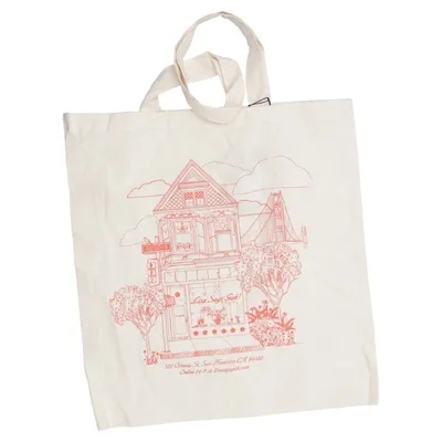 Canvas bag (Beige, Red) from Lisa Says Gah Cotton