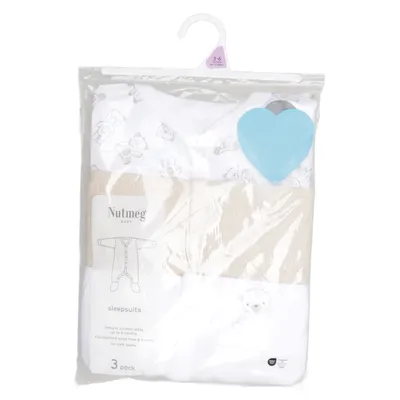 Rompers (Bear Unisex Sleepsuits) from Nutmeg Cotton
