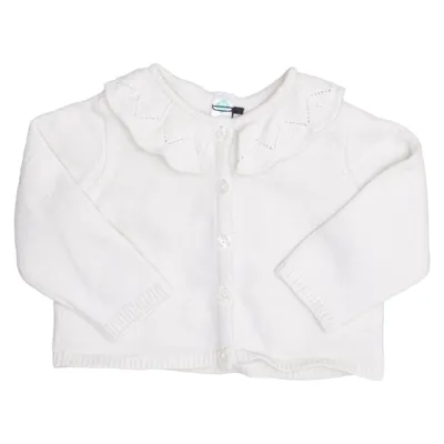 Cardigan (Blanc) de Tex Baby Coton, Polyamide, Laine