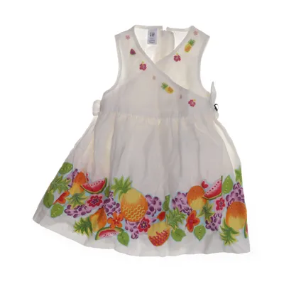 Klänning (Vit, Flerfärgad) från BabyGap Bomull, Linne