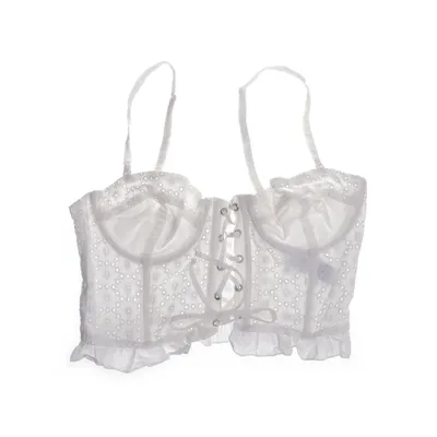 Bustier (Cotton Anglaise Lacing Corsett Top) från NA-KD Bomull
