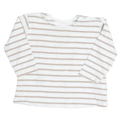 Lange mouwen shirt (Wit, Beige) van Zara Katoen