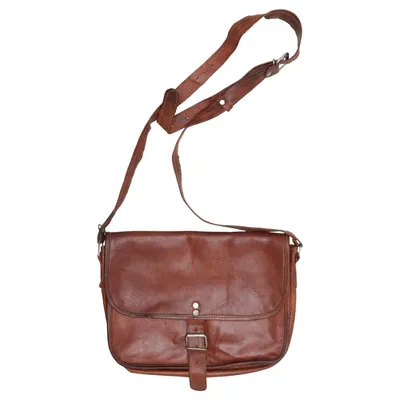 Shoulder-bag (Brown) from Gusti Leder Cotton, Leather