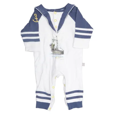 Rompers (Blue, White) from Lasse Åberg Cotton