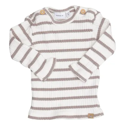 Lange mouwen shirt (Wit, Bruin) van Name It Organisch katoen