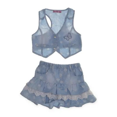 Set (Blauw, Wit) van Girl Smile Katoen