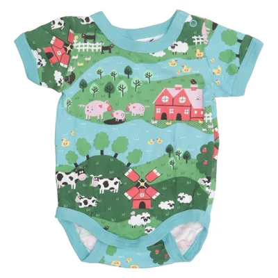 Body (Blå, Grøn, Flerfarvet) fra Lindex Baby Bomuld, Elastan