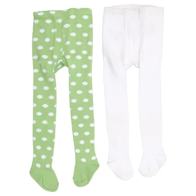 Tights (White, Green) from Baby by Ellos Cotton, Elastane, Polyamide, Polyester