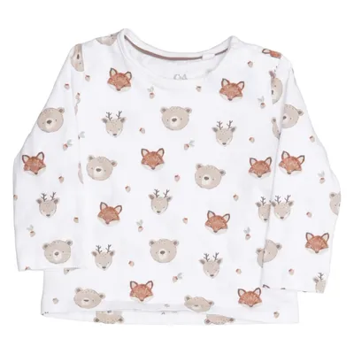 Langærmet t-shirt (Hvid, Brun) fra Baby C&A Bomuld