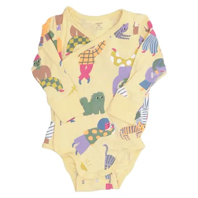 Romper (Geel, Meerkleurig) van Lindex Baby Katoen, Elastaan