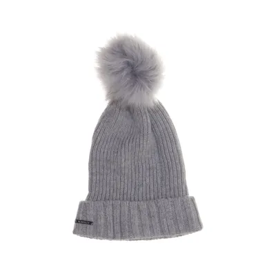 Bobble hat (Gray) from Mawelle Acrylic, Polyamide, Polyester, Viscose