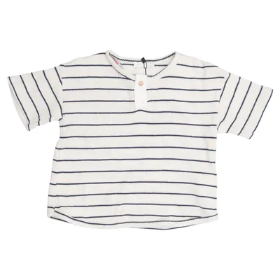 T-shirt (Beige, Bleu) de Zara Coton, Élasthane