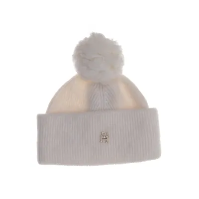 Bommelmütze (Weiß) von Tommy Hilfiger Alpakawolle, Baumwolle, Polyamid