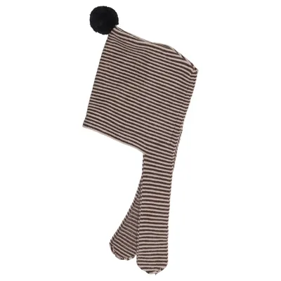 Pompon muts (Bruin, Beige)