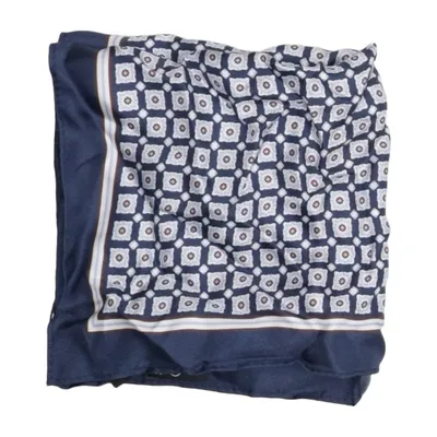 Mouchoir (Bleu, Blanc, Marron) de Black Soie