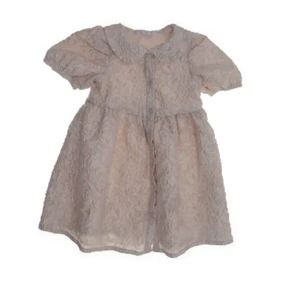 Skjortklänning (Beige, Guldfärgad) från Lindex Kids Elastan, Metallfiber, Polyester