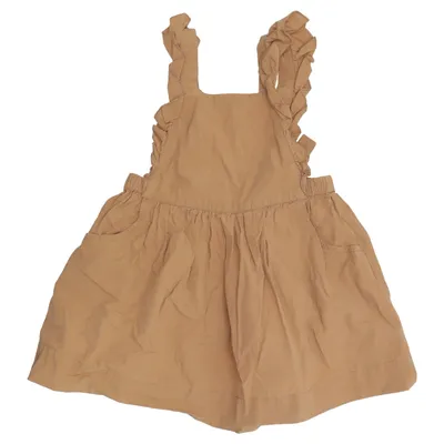 Hängselklänning (Beige) från LaLaBy Ekologisk bomull