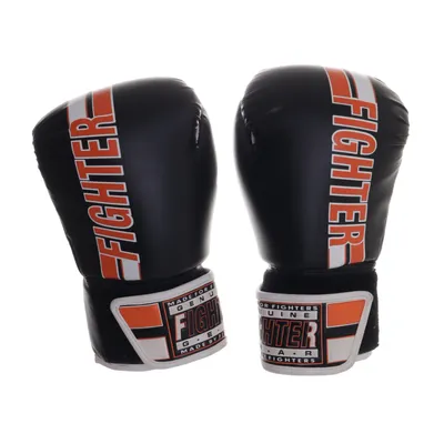 Gants de boxe (Noir, Orange, Blanc) de Fighter