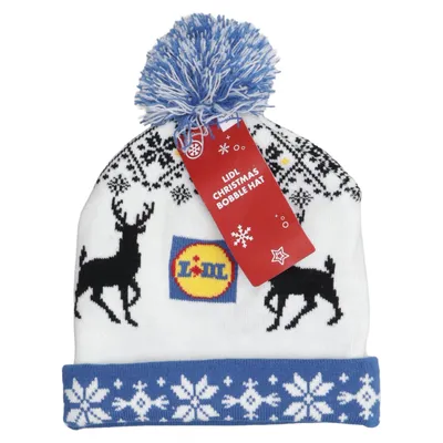 Bonnet à pompon (Christmas Bobble Hat) de Lidl Acrylique, Élasthane, Polyamide
