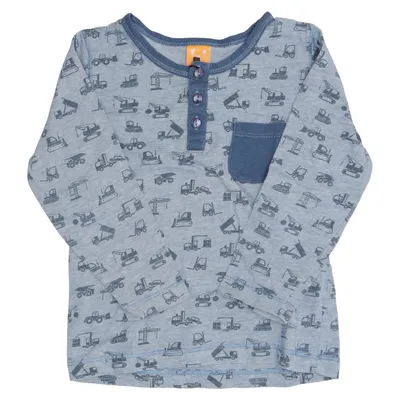 Långärmad t-shirt (Blå, Grå) från Pusblu Bomull