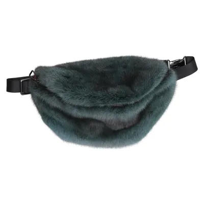 Sac-banane (Vert) de Natures Collection Cuir, Vison, Polyester