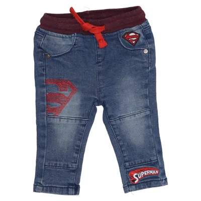 Jean (Bleu, Rouge) de Superman Coton, Élasthane, Polyester