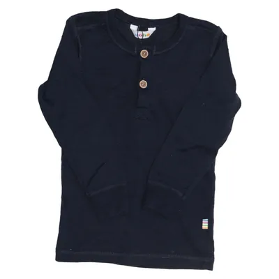 Henley shirt (Blauw) van Joha Merinowol