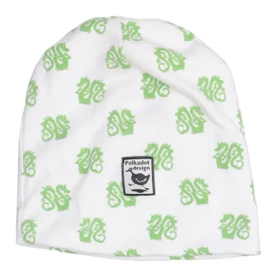 Beaniemössa (Vit, Grön) från Polkadot Design Bomull