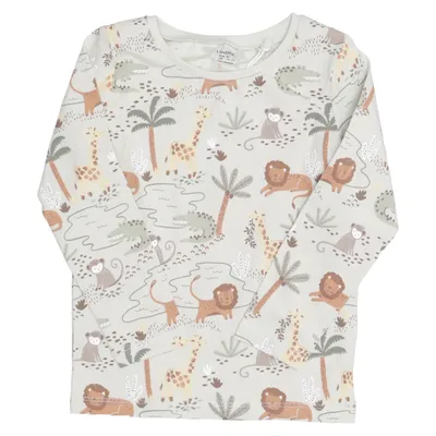 Langærmet t-shirt (Grøn, Flerfarvet) fra Lindex Bomuld, Elastan