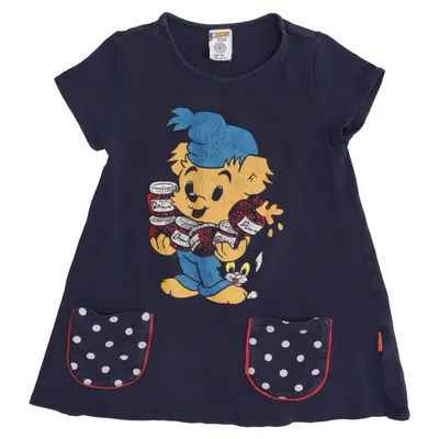Robe (Bleu, Multicolore) de Bamse by Lindex Coton, Élasthane