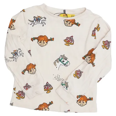 T-shirt à manches longues (Beige, Multicolore) de Pippi Långstrump Coton