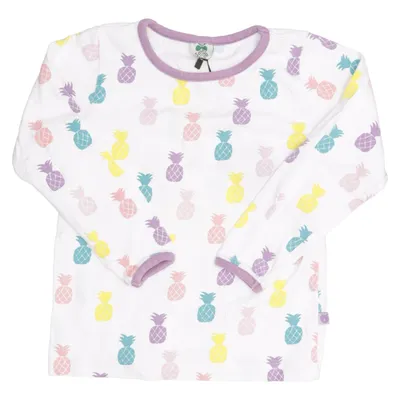 T-shirt à manches longues (Blanc, Multicolore) de Småfolk Coton, Élasthane, Modal