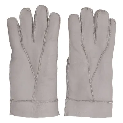 Gants en cuir (Gris) de Royal class Fourrure, Cuir