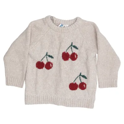 Strickpullover (Beige, Rot) von Rikiki Acryl, Elasthan, Polyamid, Polyester, Wolle