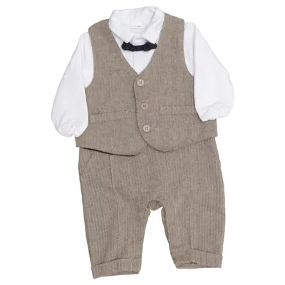 Ensemble (Beige, Blanc) Coton, Élasthane, Lin, Polyester