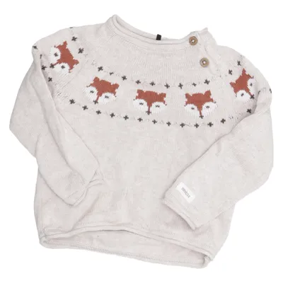 Sweater (Beige, Brown, White) from Newbie by KappAhl Cotton