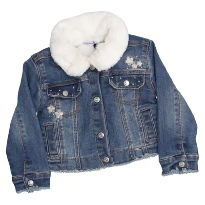 Lined denim jacket (Blue, White) from Mayoral Cotton, Elastane, Polyester