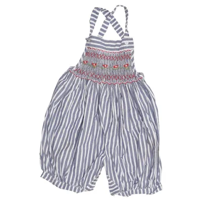 Dungaree shorts (Blue, White)