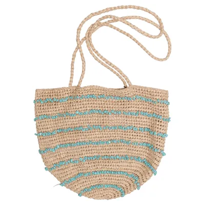 Beach bag (Beige, Turquoise) from Zara