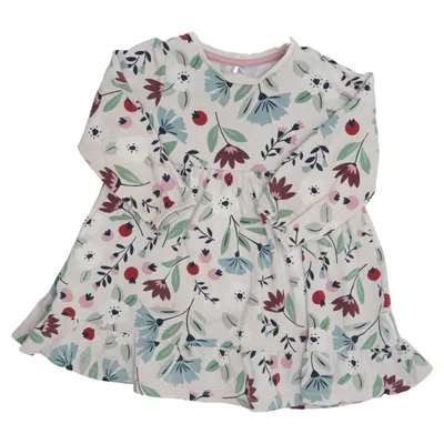 Dress (Beige, Multicolored) from Polarn O. Pyret Elastane, Organic cotton