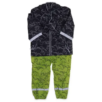Regnställ (Grön, Grå) från Topomini Bomull, Polyester