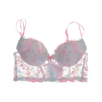 Bustier (Vit, Rosa, Flerfärgad) från Censored Polyamid, Polyester
