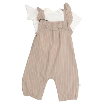 Ensemble (Marron, Blanc) de Topomini Élasthane, Coton biologique