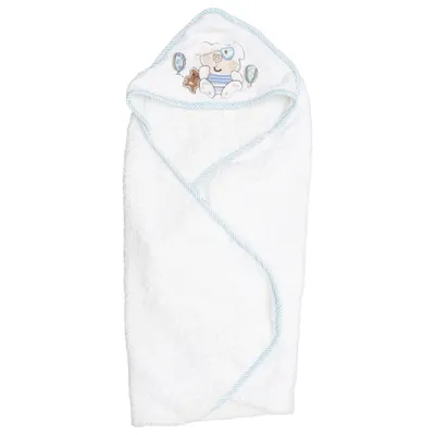 Cape de bain (Blanc, Bleu) Coton