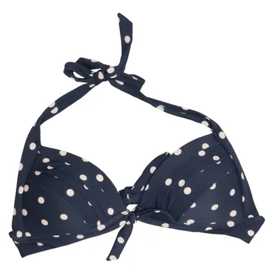Bikini top (Zwart, Beige) van Unique Vintage Elastaan, Polyamide