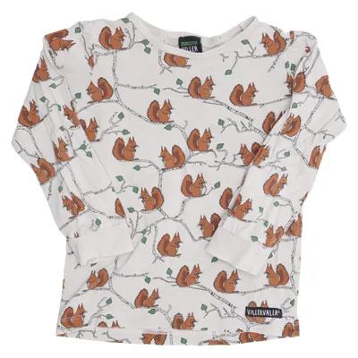Lange mouwen shirt (Beige, Meerkleurig) van Villervalla Elastaan, Organisch katoen