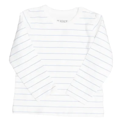 T-shirt à manches longues (Blanc, Bleu) de Kanz Coton, Élasthane