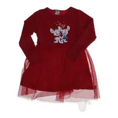 Klänning (Röd, Flerfärgad) från Bamse Bomull, Elastan, Polyester